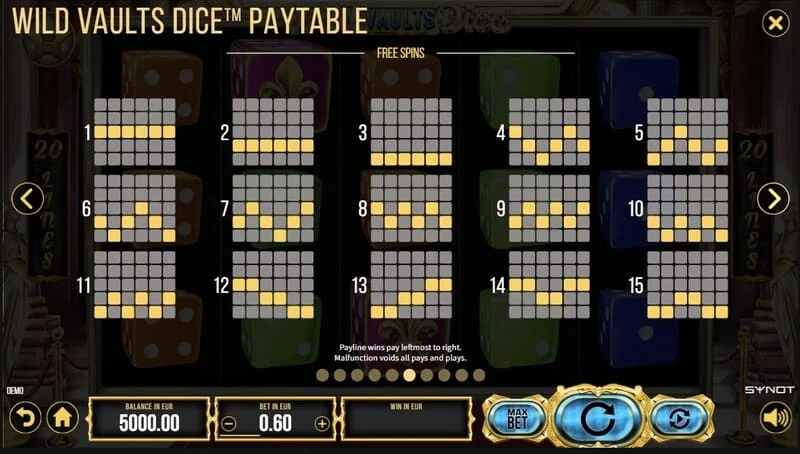 Wild Vaults Dice - ecran Card Gamble cu dublare pe culoarea cărții
